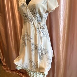 LUSH sheer blush color lined wrap dress says SizeL,it’s MED unbelievable Price